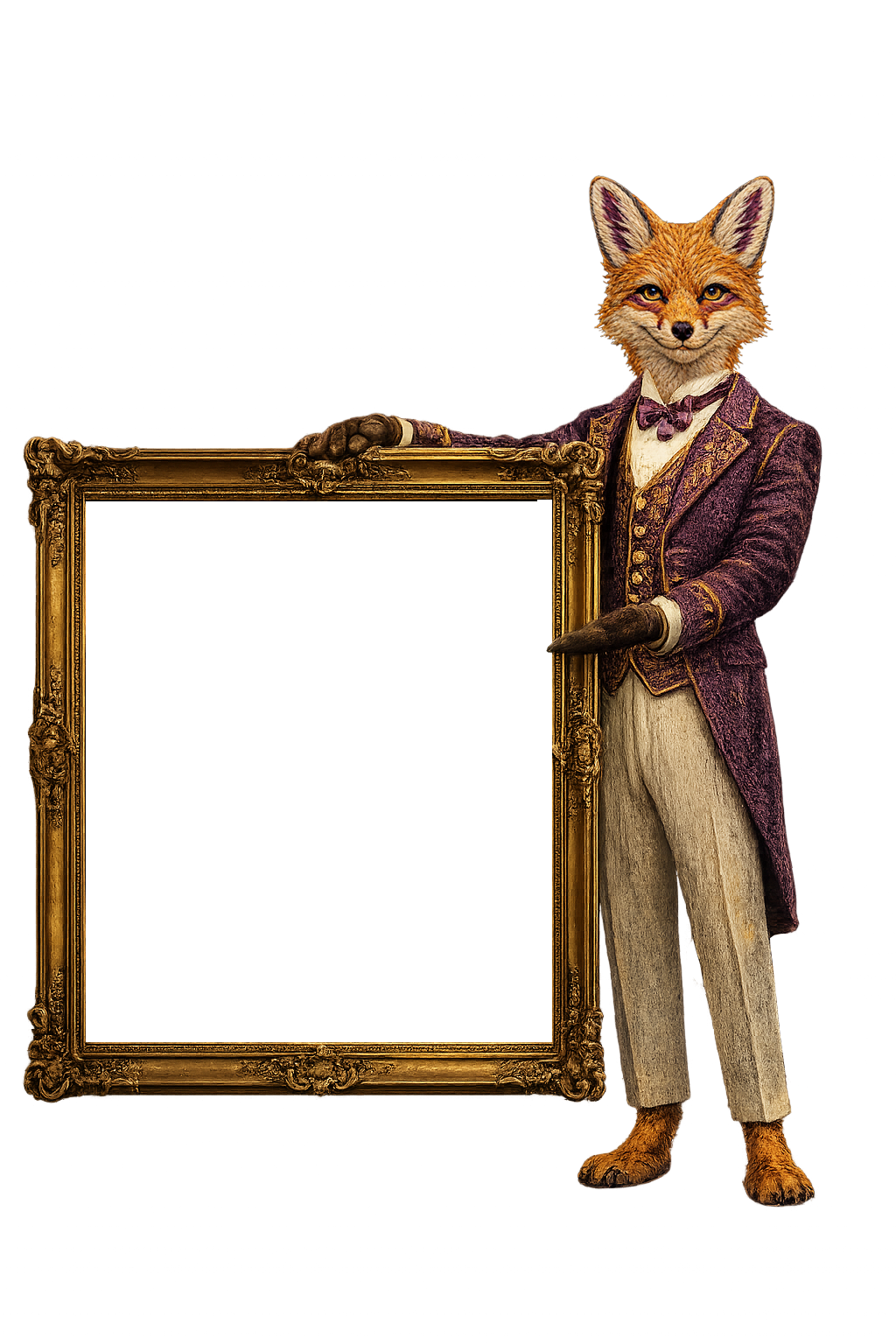 The Notable Fox holding a frame