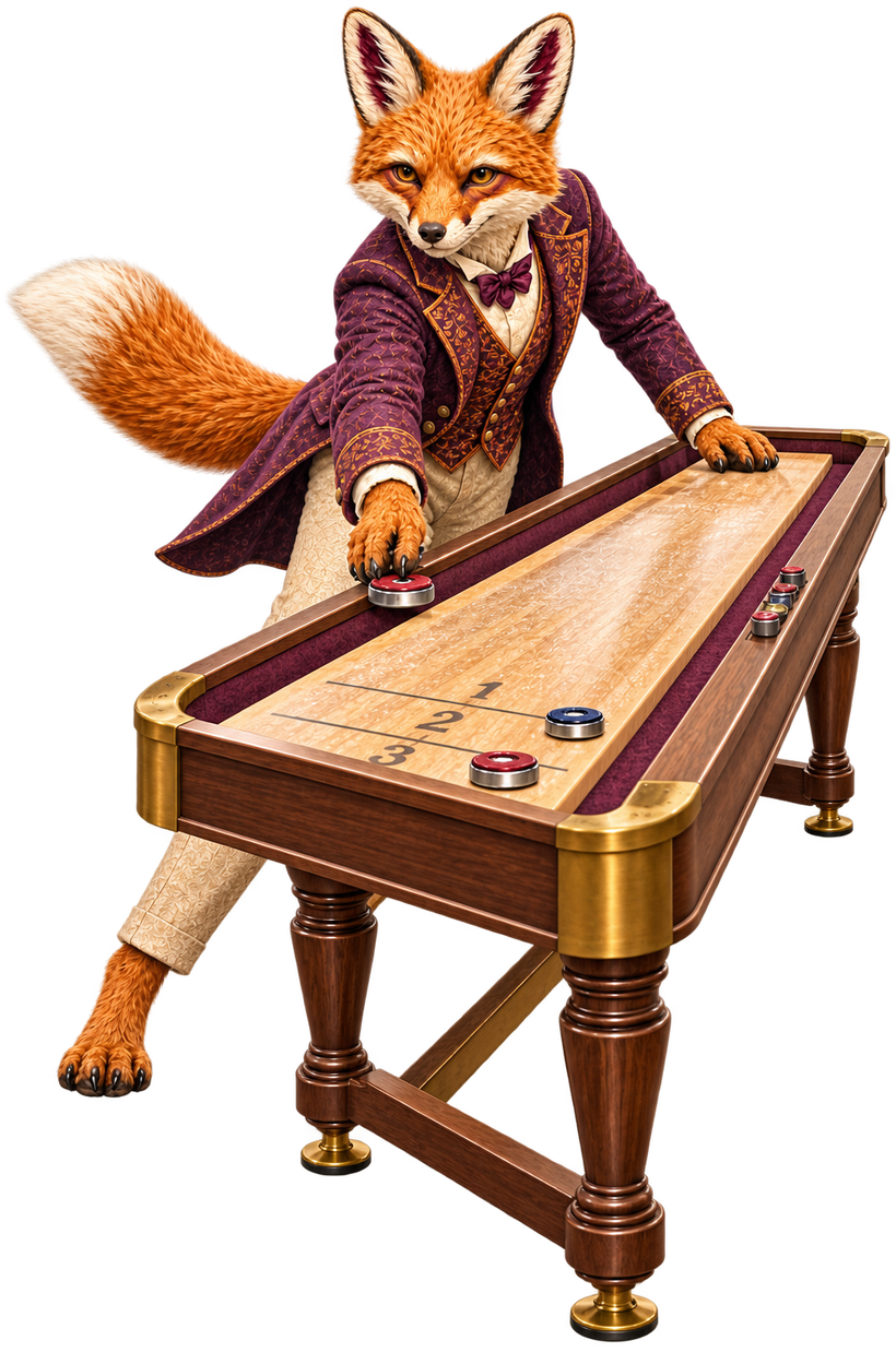 The Notable Fox playing shuffleboard